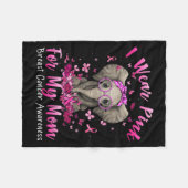 私は衣服ピンク私の母ママゾウ乳癌 フリースブランケット (正面(横))