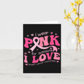 私は衣服ピンク私は乳がんSupoを愛する人のために カード (黄色い花)
