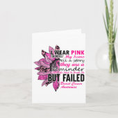 私は衣服ピンク自分のために私の傷の乳がん カード (正面)