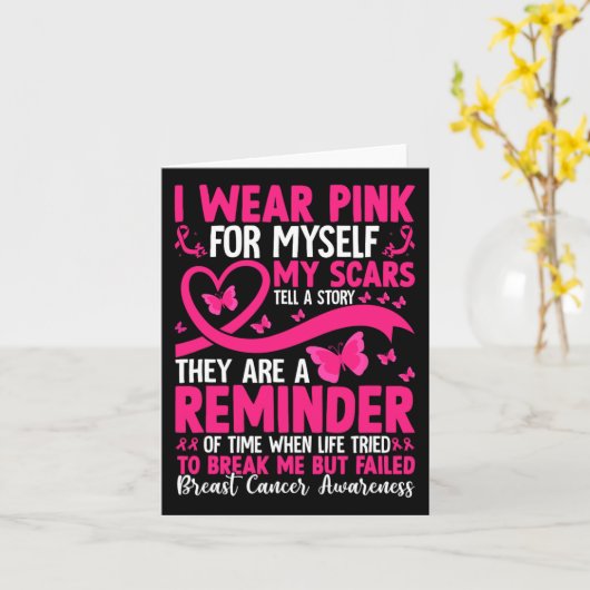 私は衣服ピンク自分のために自分の傷は物語を伝える カード (黄色い花)