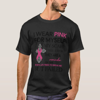 私は衣服ピンク自分のために自分の傷は物語を伝える Tシャツ