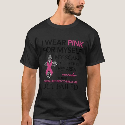 私は衣服ピンク自分のために自分の傷は物語を伝える Tシャツ (正面)