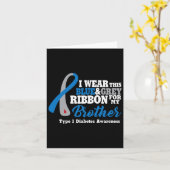 私は衣服ブルーとグレー私の兄の糖尿病ウォーリ カード (黄色い花)