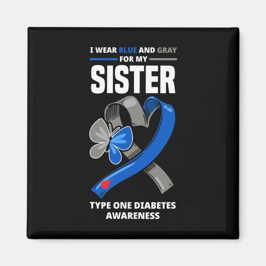 私は衣服ブルーとグレー私の妹タイプの1ディアブレ マグネット (正面)