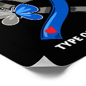 私は衣服ブルーとグレー私の孫タイプOne Diab ポスター (角)