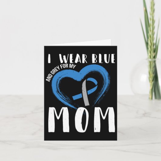 私は衣服ブルーとグレー私の母の糖尿病タイプ1 カード (正面)