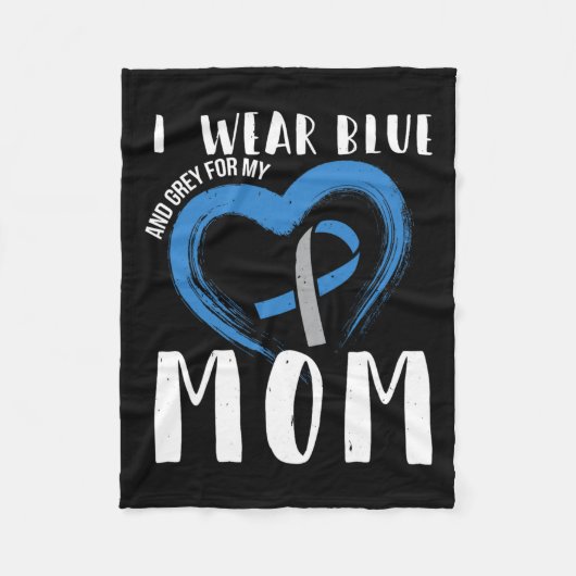 私は衣服ブルーとグレー私の母の糖尿病タイプ1 フリースブランケット (正面)