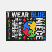 私は衣服ブルーのための私の姪の自閉症の意識の日おばさん フリースブランケット (正面(横))