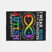 私は衣服ブルース私の娘の自閉症意識ママ フリースブランケット (正面(横))