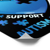 私は衣服ブルー私のいとこ子供の自閉症の意識 ポスター (角)