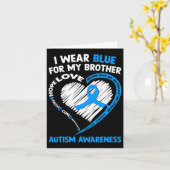 私は衣服ブルー私の兄の自閉症の意識 カード (黄色い花)