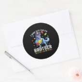 私は衣服ブルー私の兄の自閉症の意識 ラウンドシール (封筒)