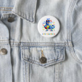 私は衣服ブルー私の兄の自閉症の意識 缶バッジ (インサイチュ)