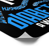 私は衣服ブルー私の母のための糖尿病認識度 ポスター (角)