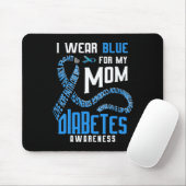 私は衣服ブルー私の母のための糖尿病認識度 マウスパッド (マウス)