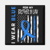 私は衣服ブルー私の義理の兄のための糖尿病アワレネ マグネット (正面)