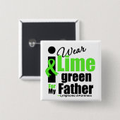 私は衣服ライムグリーン私の父 缶バッジ (正面&裏面)