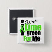 私は衣服ライムグリーン 缶バッジ (正面&裏面)