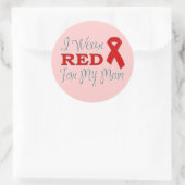 私は衣服レッドのために私の母（赤いリボン） ラウンドシール (バッグ)