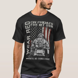 私は衣服レッドの金曜日に私の息子のサポートUSAの部隊のために Tシャツ