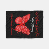 私は衣服レッド私のママハート病認識度 フリースブランケット (正面(横))