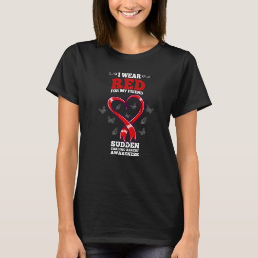 私は衣服レッド私の友人のSca突然の心停止 Tシャツ (正面)