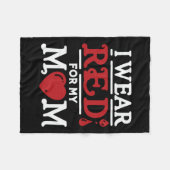 私は衣服レッド私の母のハート病認識度 フリースブランケット (正面(横))