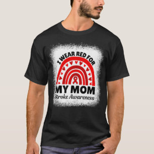 私は衣服レッド私の母の脳卒中の認識度月歩く Tシャツ