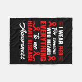 私は衣服レッド誰かのハート病認識度日 フリースブランケット (正面(横))