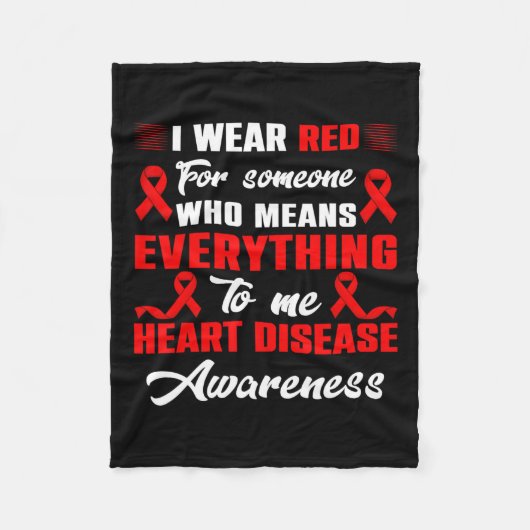 私は衣服レッド誰かのハート病認識度日 フリースブランケット (正面)