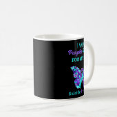 私は衣服紫と妻のティール（緑がかった色）は自殺を防ぐ コーヒーマグカップ (正面右)