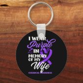 私は衣服紫の私の妻の過剰摂取アワーンの記憶 キーホルダー (正面)