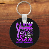 私は衣服紫の私の息子の過剰摂取のアワレネの記憶 キーホルダー (正面)