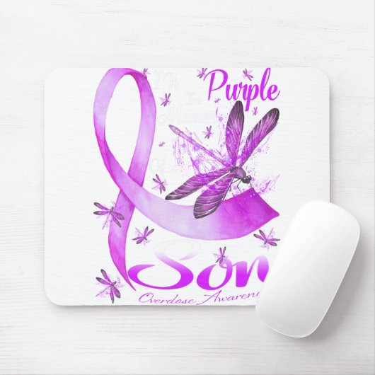 私は衣服紫の私の息子ドラゴンフライの記憶 マウスパッド (マウス)