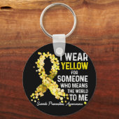 私は衣服黄色の人の自殺恋しく思予防のために キーホルダー (正面)