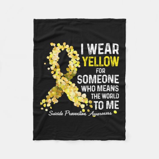 私は衣服黄色の人の自殺恋しく思予防のために フリースブランケット (正面)