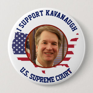 私は裁判官のKavanaughアメリカ米国の旗を支えます 缶バッジ