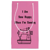 私は裁縫の時は幸せだ スモールペーパーバッグ (正面)