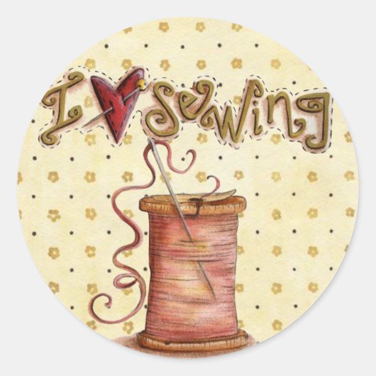 私は裁縫シールが大好き ラウンドシール (正面)