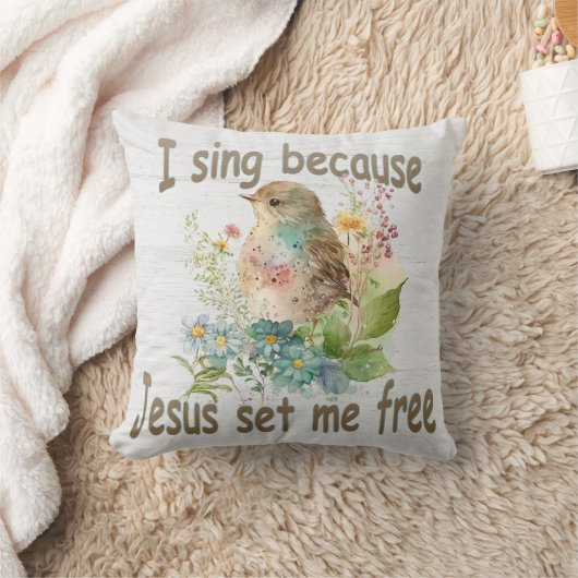 私は装飾用クッションクリスチャンホームデコーバードを歌う クッション (ブランケット)