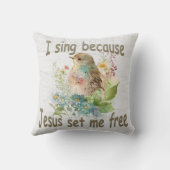 私は装飾用クッションクリスチャンホームデコーバードを歌う クッション (裏面)
