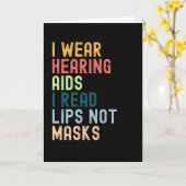 私は補聴器をつけています 私は唇を読むので マスクはしません カード (黄色い花)