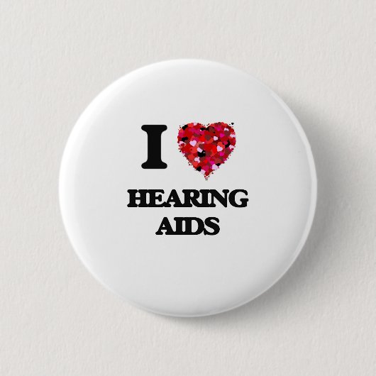 私は補聴器を愛します 缶バッジ (正面)
