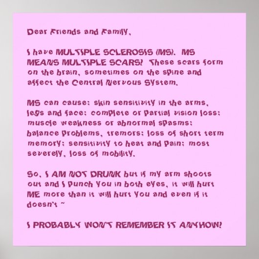 私は複数のスクレロスを持っている… ポスター (正面)