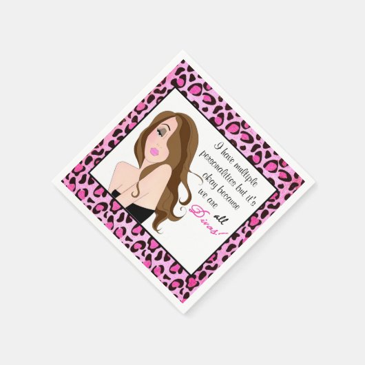 私は複数の人格を持っている…私たちは全てダイバだ！ スタンダードカクテルナプキン (角)