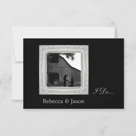 私は西部のカントリー婚約パーティ 招待状 (正面)