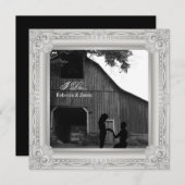 私は西部のカントリー婚約パーティ 招待状 (正面/裏面)