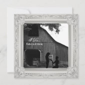 私は西部のカントリー婚約パーティ 招待状 (正面)