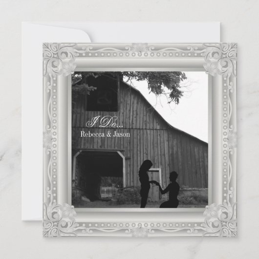 私は西部のカントリー婚約パーティ 招待状 (正面)