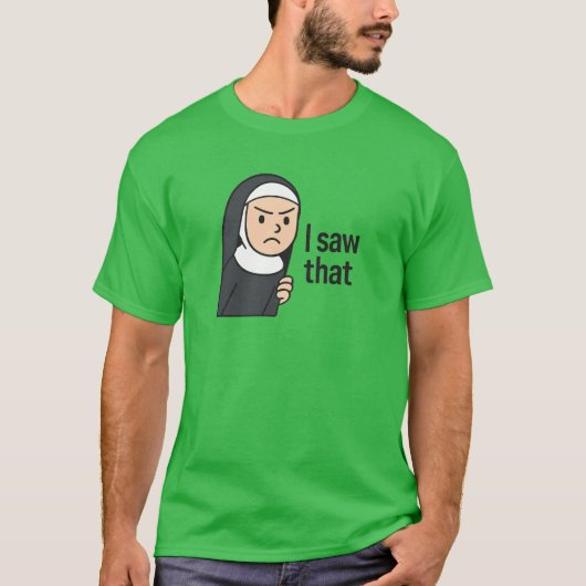 私は見た漫画の修道女イエスミーム Tシャツ (正面)